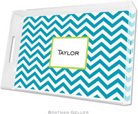 Boatman Geller - Create-Your-Own Personalized Lucite Trays (Chevron Turquoise - Large)