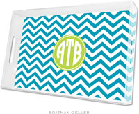 Boatman Geller - Create-Your-Own Personalized Lucite Trays (Chevron Turquoise Preset - Large)