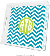 Boatman Geller - Create-Your-Own Personalized Lucite Trays (Chevron Turquoise Preset - Square)