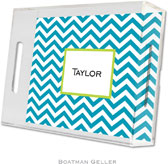 Boatman Geller - Create-Your-Own Personalized Lucite Trays (Chevron Turquoise - Small)