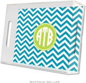 Boatman Geller - Create-Your-Own Personalized Lucite Trays (Chevron Turquoise Preset - Small)