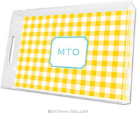 Boatman Geller - Create-Your-Own Personalized Lucite Trays (Classic Check Sunflower - Large)