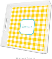 Boatman Geller - Create-Your-Own Personalized Lucite Trays (Classic Check Sunflower - Square)