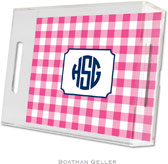 Boatman Geller - Create-Your-Own Personalized Lucite Trays (Classic Check Raspberry - Small)
