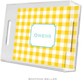 Boatman Geller - Create-Your-Own Personalized Lucite Trays (Classic Check Sunflower - Small)