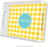 Boatman Geller - Create-Your-Own Personalized Lucite Trays (Classic Check Sunflower Preset - Small)
