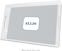 Boatman Geller - Create-Your-Own Personalized Lucite Trays (Herringbone Gray - Large)