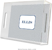 Boatman Geller - Create-Your-Own Personalized Lucite Trays (Herringbone Gray - Small)