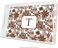 Boatman Geller Lucite Trays - Classic Floral Brown (Large - Panel)