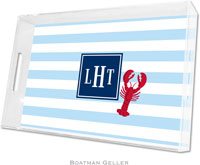 Boatman Geller Lucite Trays - Stripe Lobster (Large - Pre-Set)