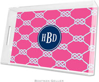 Boatman Geller Lucite Trays - Nautical Knot Raspberry (Large - Pre-Set)