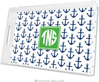 Boatman Geller Lucite Trays - Anchors Navy (Large - Pre-Set)
