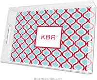 Boatman Geller Lucite Trays - Kate Red & Teal (Large - Panel)