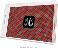 Boatman Geller Lucite Trays - Plaid Red (Large - Pre-Set)