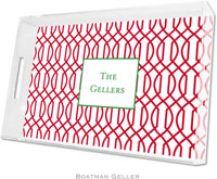 Boatman Geller Lucite Trays - Trellis Reverse Cherry (Large - Panel)