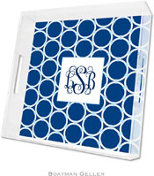Boatman Geller Lucite Trays - Bamboo Rings Navy (Square - Panel)