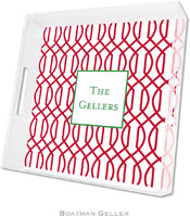 Boatman Geller Lucite Trays - Trellis Reverse Cherry (Square - Panel)