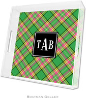 Boatman Geller Lucite Trays - Preppy Plaid (Square - Pre-Set)