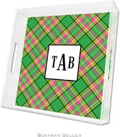 Boatman Geller Lucite Trays - Preppy Plaid (Square - Panel)