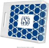 Boatman Geller Lucite Trays - Bamboo Rings Navy (Small - Panel)
