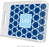 Boatman Geller Lucite Trays - Bamboo Rings Navy (Small - Pre-Set)