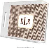 Boatman Geller Lucite Trays - Herringbone Chocolate (Small - Panel)