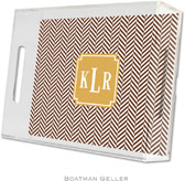 Boatman Geller Lucite Trays - Herringbone Chocolate (Small - Pre-Set)