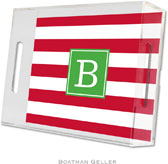 Boatman Geller Lucite Trays - Awning Stripe Red (Small - Pre-Set)