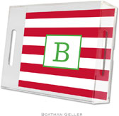 Boatman Geller Lucite Trays - Awning Stripe Red (Small - Panel)