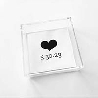 Heart & Date Mini Square Acrylic Tray by Evy Jacob