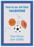 Valentine's Day Exchange Cards by Kelly Hughes Designs (Sportsfan)