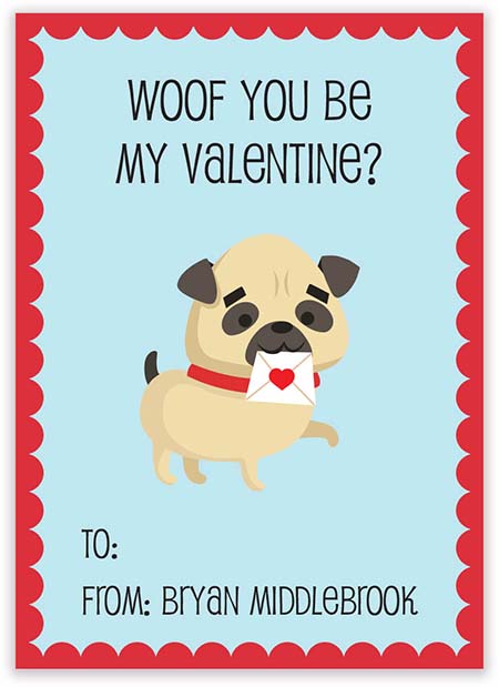 Valentine's Day Exchange Cards by PicMe Prints (Woof) Valentine's Day Exchange Cards by PicMe Prints (Woof)