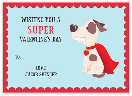 Valentine's Day Exchange Cards by PicMe Prints (Super Woof) Valentine's Day Exchange Cards by PicMe Prints (Super Woof)