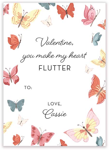 Valentine's Day Exchange Cards by PicMe Prints (Butterfly) Valentine's Day Exchange Cards by PicMe Prints (Butterfly)