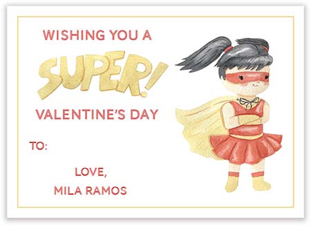 Valentine's Day Exchange Cards by PicMe Prints (Super Girl) Valentine's Day Exchange Cards by PicMe Prints (Super Girl)