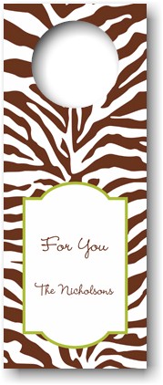 Personalized Wine Bottle Tags by Boatman Geller (Zebra Brown)