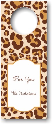 Personalized Wine Bottle Tags by Boatman Geller (Leopard Brown)