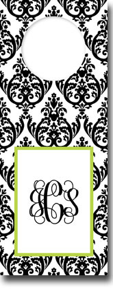 Personalized Wine Bottle Tags by Boatman Geller (Madison Damask White and Black)