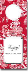 Personalized Wine Bottle Tags by Boatman Geller (Chinoiserie Red)