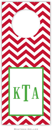 Personalized Wine Bottle Tags by Boatman Geller (Chevron Red)