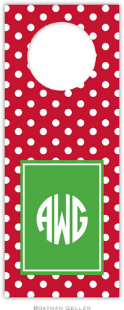 Personalized Wine Bottle Tags by Boatman Geller (Polka Dot Cherry)