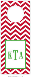 Personalized Wine Bottle Tags by Boatman Geller (Chevron Red)