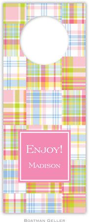 Personalized Wine Bottle Tags by Boatman Geller (Madras Patch Pink Preset) Personalized Wine Bottle Tags by Boatman Geller (Madras Patch Pink Preset)