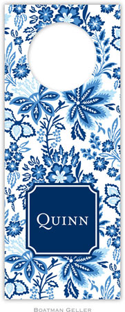 Personalized Wine Bottle Tags by Boatman Geller (Classic Floral Blue Preset)
