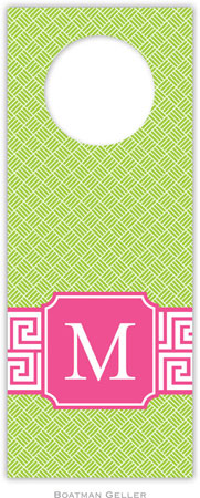 Personalized Wine Bottle Tags by Boatman Geller (Greek Key Band Pink Preset) Personalized Wine Bottle Tags by Boatman Geller (Greek Key Band Pink Preset)