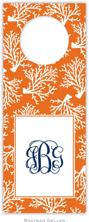 Personalized Wine Bottle Tags by Boatman Geller (Coral Repeat) Personalized Wine Bottle Tags by Boatman Geller (Coral Repeat)