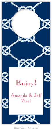 Personalized Wine Bottle Tags by Boatman Geller (Nautical Knot Navy) Personalized Wine Bottle Tags by Boatman Geller (Nautical Knot Navy)