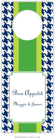 Personalized Wine Bottle Tags by Boatman Geller (Alex Houndstooth Navy)