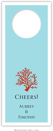 Personalized Wine Bottle Tags by Boatman Geller (Coral) Personalized Wine Bottle Tags by Boatman Geller (Coral)