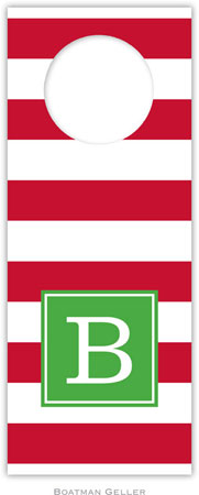 Personalized Wine Bottle Tags by Boatman Geller (Awning Stripe Red Preset)